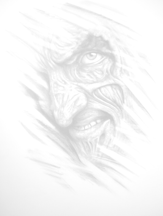 A drawing of a face